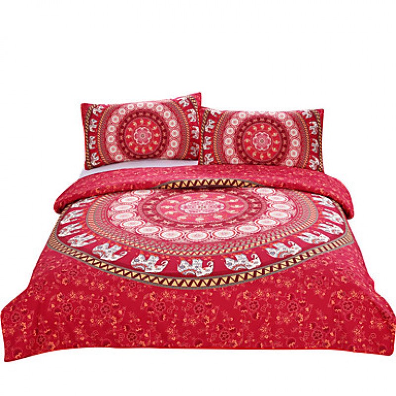 Red Mandala Bedding Home Elephant Messen...